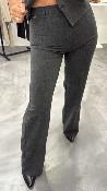 Pantalon fluide coupe droite gris foncé M8403P MR