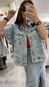 Veste en jean  strass 053-229904 BSB