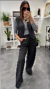 Gilet de barman anthracite et lignes grises SISTER G&M
