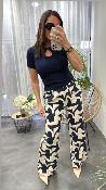 Pantalon large à motifs géométriques PAVOT G&M