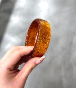 Bracelet jonc orange pailleté
