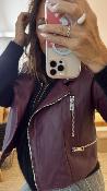 Perfecto manches courtes en cuir bordeaux V3025831 IMPERIAL