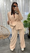 Veste blazer ceinturée rose pâle M6213G MR