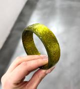 Bracelet jonc vert pailleté