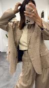 Veste Blazer oversize beige à carreaux JQ44KEI IMPERIAL