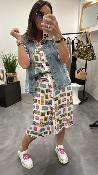 Robe longue imprimé "tickets" M2386A