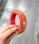 Bracelet jonc rose étoiles