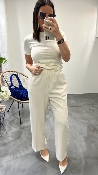 Pantalon fluide écru PICASSO G&M