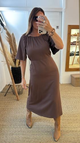 Robe longue chocolat MORIANA ANGE