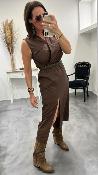 Robe longue marron 23131259