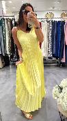 Robe plissée longue jaune ACCEJDGP IMPERIAL