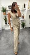Gilet de barman grège et lignes beige SISTER G&M