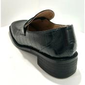 Mocassin noir CROCO MO2323