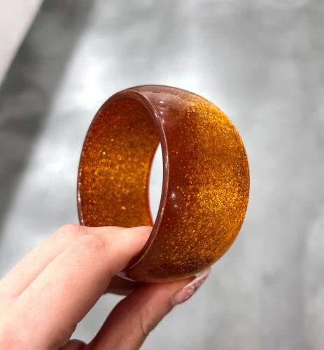 Bracelet jonc orange pailleté xxl