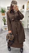 Robe longue côtelée chocolat SORINA G&M