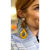 Boucles Oreilles orange et champagne