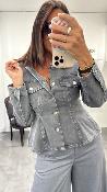 Veste en jean gris cintrée 054-217900 BSB