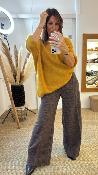 Pull oversize col rond moutarde MRK638 MR