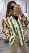 Chemise loose à rayures WWU042 NT