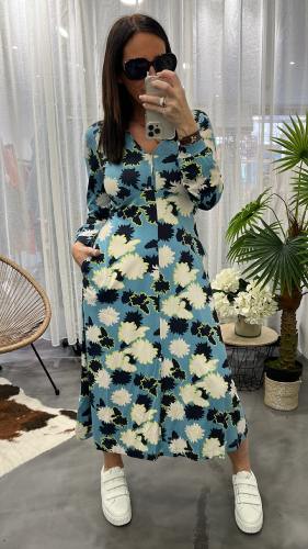 Robe longue à imprimés Megan bleue WHITE STUFF 