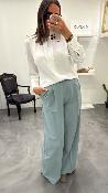 Pantalon  pinces vert sauge STORY G&M