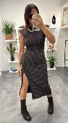 Robe marron lignes tennis M2451A MR 