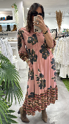 Robe longue imprimée rose Lucy pink 442830 WHITE STUFF