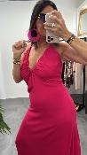 Robe longue rose fuxia M2379A MR