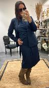 Jupe mi-longue de costume à rayures WWT034
