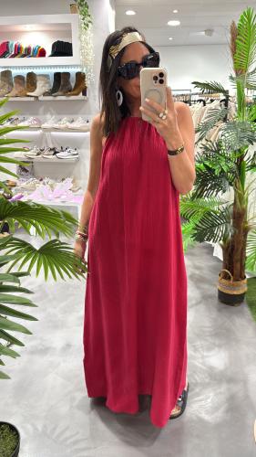 Robe longue cerise RUBIS G&M