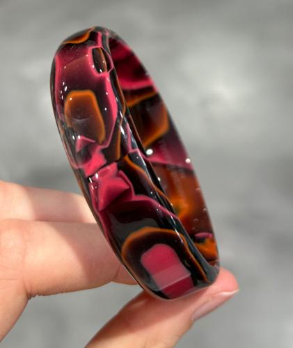Bracelet jonc rose noir