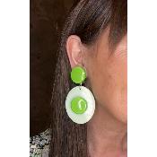 Boucles Oreilles vert amande 