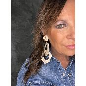 Boucles Oreilles Oriane acéate ivoire et doré