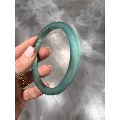 Bracelet jonc  givré rond vert aqua