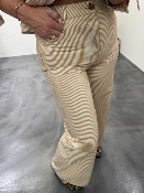 Pantalon beige à rayures LEON
