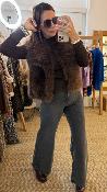 Veste fausse fourrure sans manches chocolat 52420299 MM 