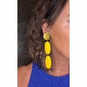 Boucles Oreilles jaune et givré