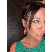 Boucles Oreilles grappe rose 