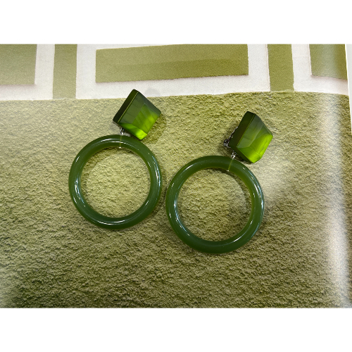 Boucles oreilles vert Madère