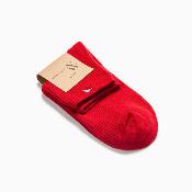 Chaussettes Amy rouges côtelées CH003RG