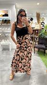 jupe noir imprimée cachemire JESSICA LPE