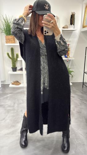 Gilet long noir MRK637 MEME ROAD MAE