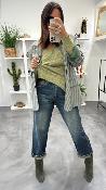 Pull col V kaki mousse MANTIA LPE