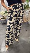 Pantalon large à motifs géométriques PAVOT G&M