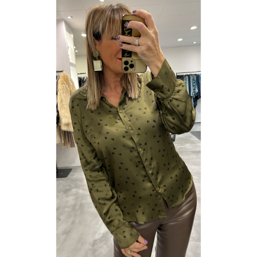 Chemise coeur kaki - 23362269