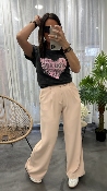Pantalon fluide rose ple M8336 MR