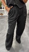 Pantalon fluide anthracite et lignes grises STAY G&M