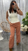 Pantalon large terracotta Pierre 