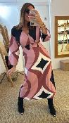 Robe longue Rose et noir MASAMY ANGE