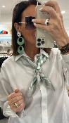 Chemise blanche et foulard vert aqua KXCM0301 KKS